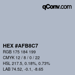 Color code: HEX #AFB8C7 | qconv.com