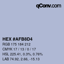 カラーコード: HEX #AFB8D4 | qconv.com