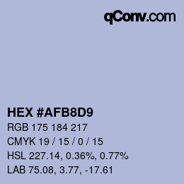 カラーコード: HEX #AFB8D9 | qconv.com