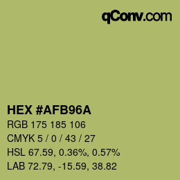 Color code: HEX #AFB96A | qconv.com