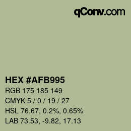 Color code: HEX #AFB995 | qconv.com
