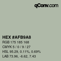 Color code: HEX #AFB9A8 | qconv.com