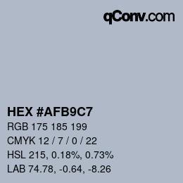 Color code: HEX #AFB9C7 | qconv.com