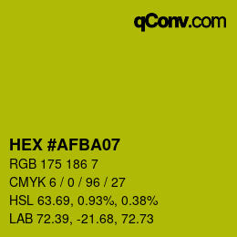 Color code: HEX #AFBA07 | qconv.com