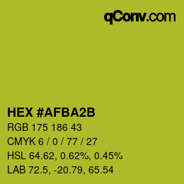 颜色代码: HEX #AFBA2B | qconv.com