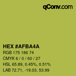 Color code: HEX #AFBA4A | qconv.com