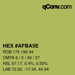 Color code: HEX #AFBA5E | qconv.com