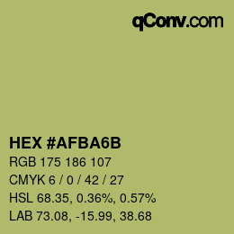 Color code: HEX #AFBA6B | qconv.com