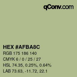 Color code: HEX #AFBA8C | qconv.com