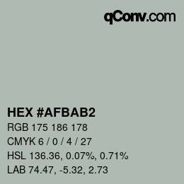 Color code: HEX #AFBAB2 | qconv.com