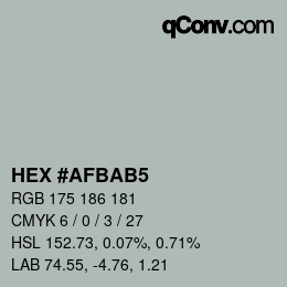 カラーコード: HEX #AFBAB5 | qconv.com