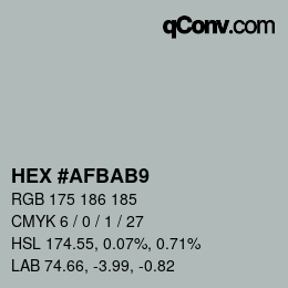 カラーコード: HEX #AFBAB9 | qconv.com