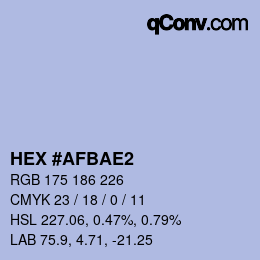 カラーコード: HEX #AFBAE2 | qconv.com