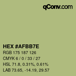 Color code: HEX #AFBB7E | qconv.com