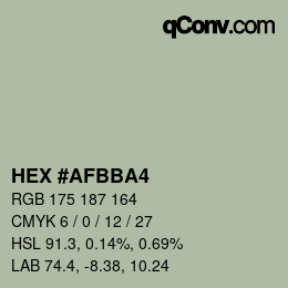 Color code: HEX #AFBBA4 | qconv.com