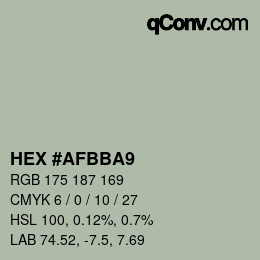 Color code: HEX #AFBBA9 | qconv.com
