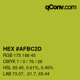 Color code: HEX #AFBC2D | qconv.com
