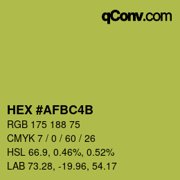 Color code: HEX #AFBC4B | qconv.com