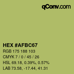 颜色代码: HEX #AFBC67 | qconv.com