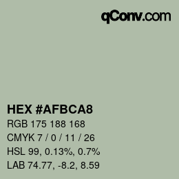 カラーコード: HEX #AFBCA8 | qconv.com