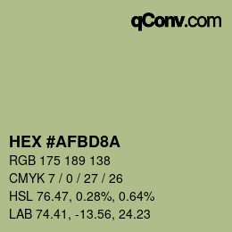 カラーコード: HEX #AFBD8A | qconv.com