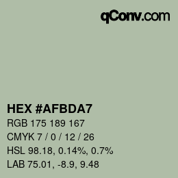 Color code: HEX #AFBDA7 | qconv.com