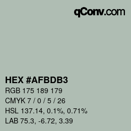 颜色代码: HEX #AFBDB3 | qconv.com