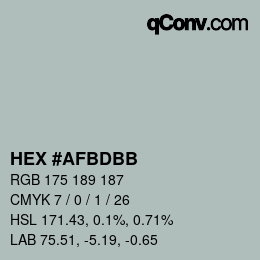 カラーコード: HEX #AFBDBB | qconv.com