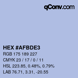 カラーコード: HEX #AFBDE3 | qconv.com