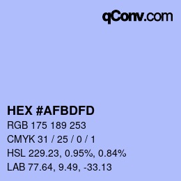 Color code: HEX #AFBDFD | qconv.com