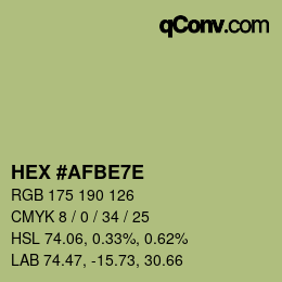 Color code: HEX #AFBE7E | qconv.com