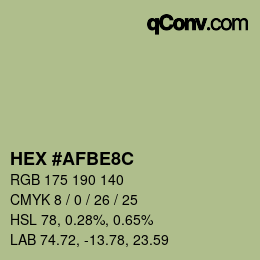Color code: HEX #AFBE8C | qconv.com