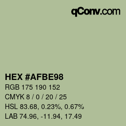 Color code: HEX #AFBE98 | qconv.com