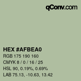 Color code: HEX #AFBEA0 | qconv.com