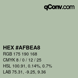 Color code: HEX #AFBEA8 | qconv.com