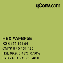 Código de color: HEX #AFBF5E | qconv.com