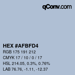 颜色代码: HEX #AFBFD4 | qconv.com