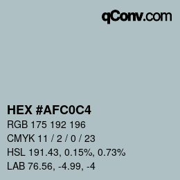 カラーコード: HEX #AFC0C4 | qconv.com
