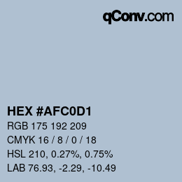 Color code: HEX #AFC0D1 | qconv.com