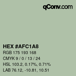 Color code: HEX #AFC1A8 | qconv.com