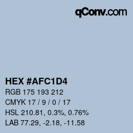 Color code: HEX #AFC1D4 | qconv.com