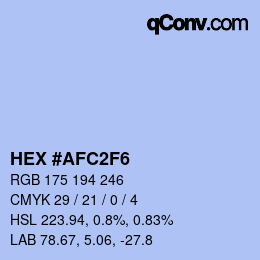 颜色代码: HEX #AFC2F6 | qconv.com