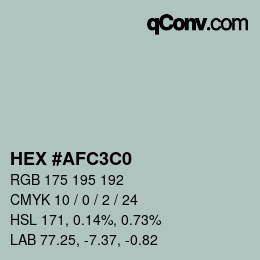 カラーコード: HEX #AFC3C0 | qconv.com