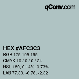 Farbcode: HEX #AFC3C3 | qconv.com