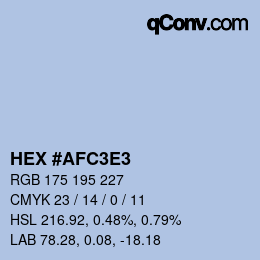 カラーコード: HEX #AFC3E3 | qconv.com