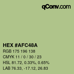 Color code: HEX #AFC48A | qconv.com
