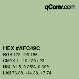 Color code: HEX #AFC49C | qconv.com