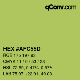 Color code: HEX #AFC55D | qconv.com
