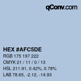 カラーコード: HEX #AFC5DE | qconv.com