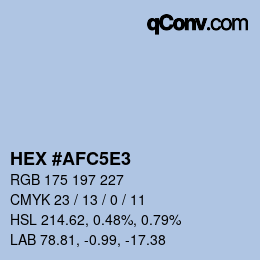 Farbcode: HEX #AFC5E3 | qconv.com